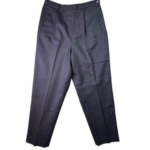 Talbots Petites Wool Trousers High Rise Pleated Navy Blue Vintage 12P Office‎